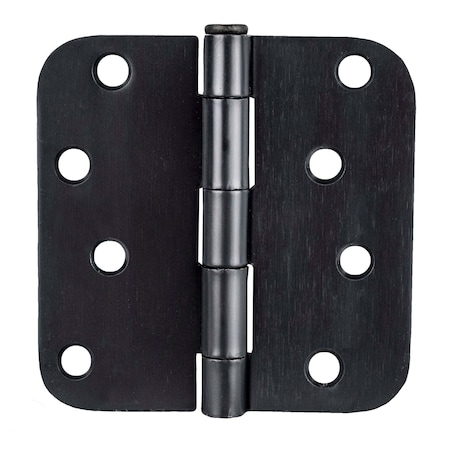 Global Door Controls 4 in. x 4 in. Matte Black Plain Bearing Steel Hinge with 5/8 in. Radius, PK2 CP4040-5/8-US19